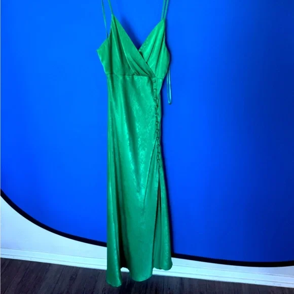 maxi zara green dress Green Floral Print Viscose Maxi Dress main image 0